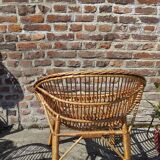 Pair of wicker armchairs