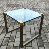 Coffee Table in Brass and Metal, 1980s
