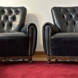 Lot de 2 fauteuils Chesterfield