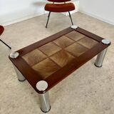 Old coffee table ceramic tile metal leg design from the 70s vintage
