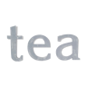 Lettres d'enseigne "tea" des années 70 gris patiné