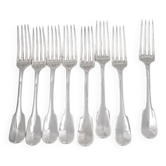 Christofle Cluny, 8 fourchettes de table, 20,5 cm, métal argenté, excellent état