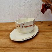 Saucière beige et dorée Saint Amand vintage