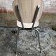 Series of 4 old formica chairs white grey + feet compass metal chrome 70's