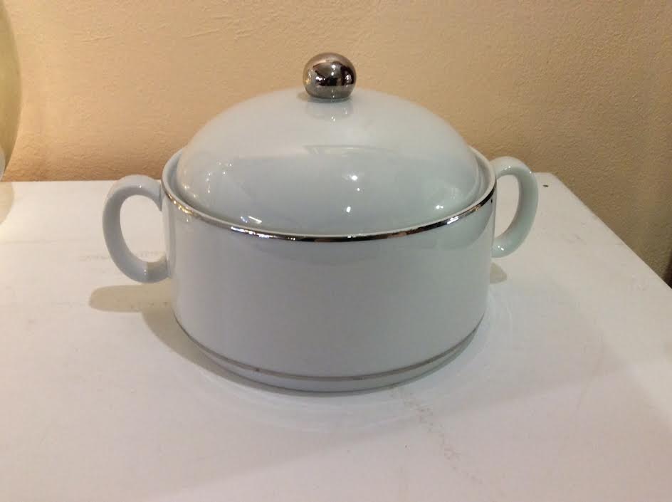 White porcelain soup bowl