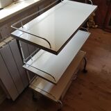 Rolling serving table with drawer