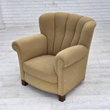 1960s, Danish relax chair, original light green furniture wool.