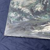 Expressionist landscape painting, signed, 92 x 65 cm