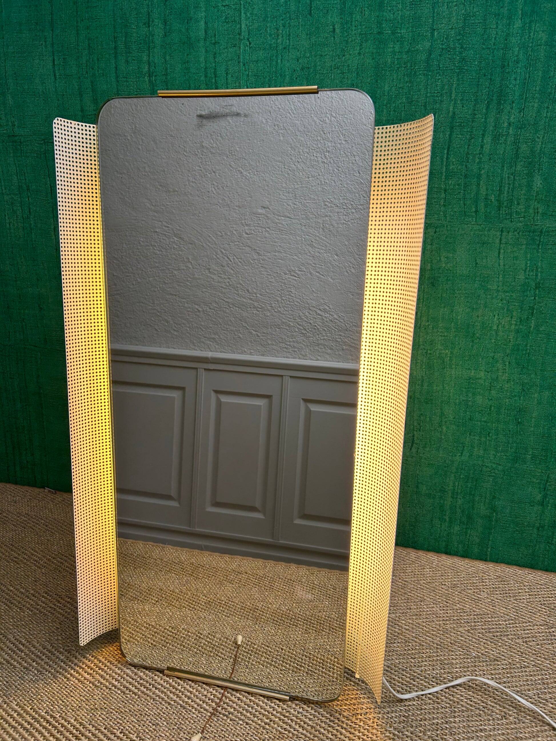 Illuminated wall mirror by Ernest Igl for Hillebrand, mid-century, Germany, 1960s.