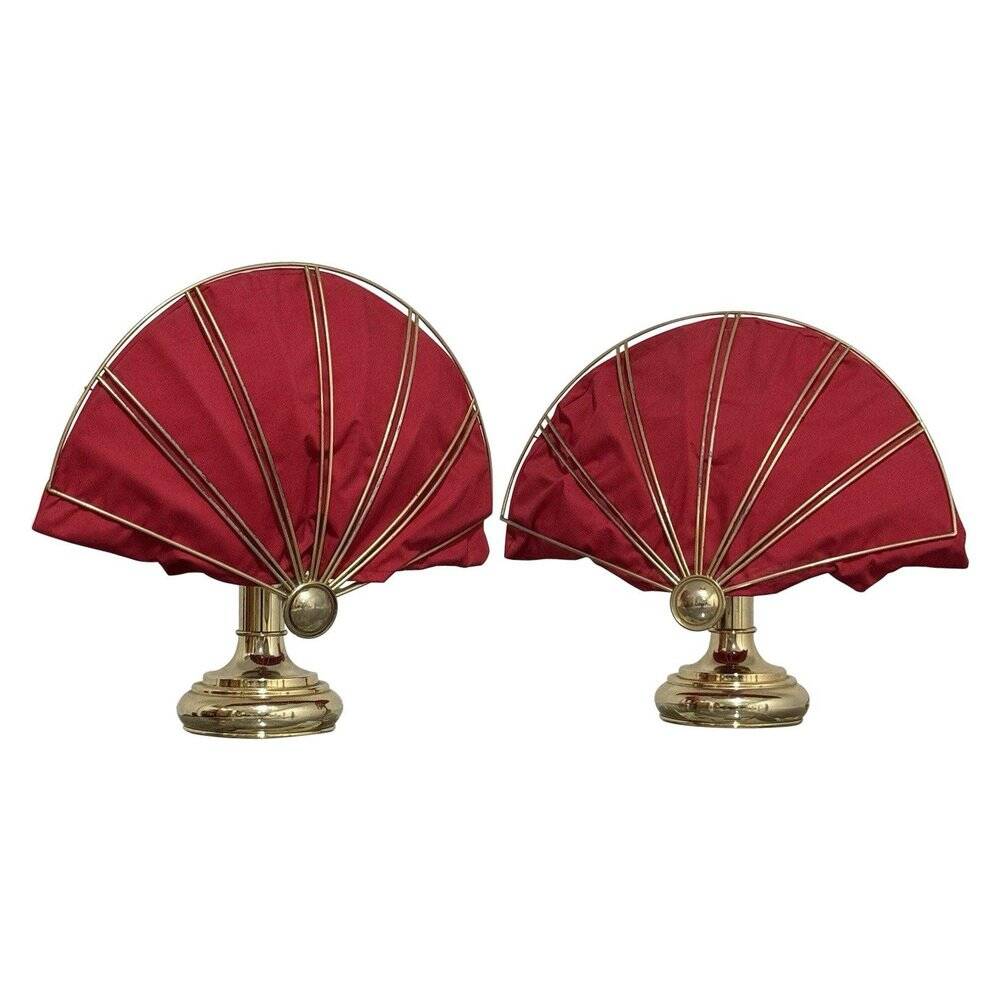 Lampes de table en laiton de style Hollywood Regency, années 1970, ensemble de 2