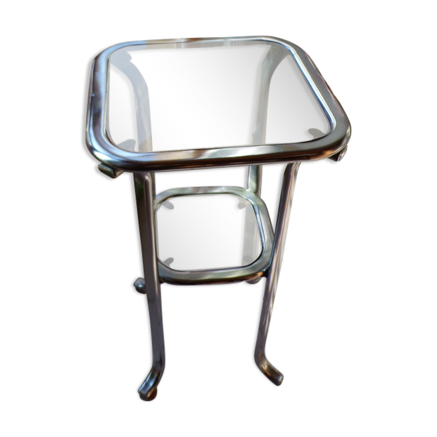 Bedside table or end of tubular steel sofa