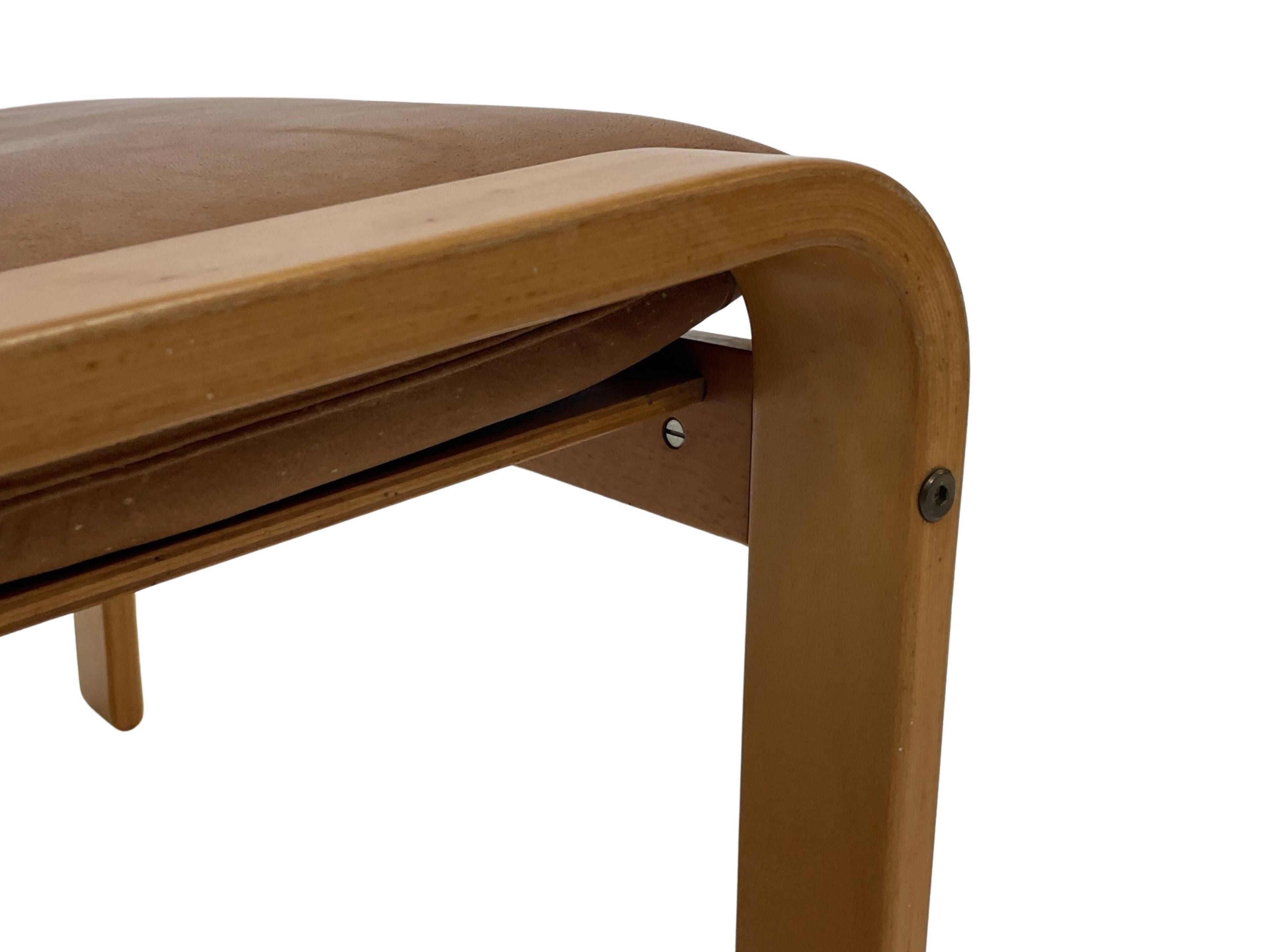 Vintage IKEA Poang Tan Leather Cantilever  Footstool Ottoman Design