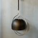 Suspension Space Age Dijkstra with a chrome structure and black metal lampshade.