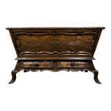 Louis XV style Piedmontese kneading trough in solid walnut circa 1850