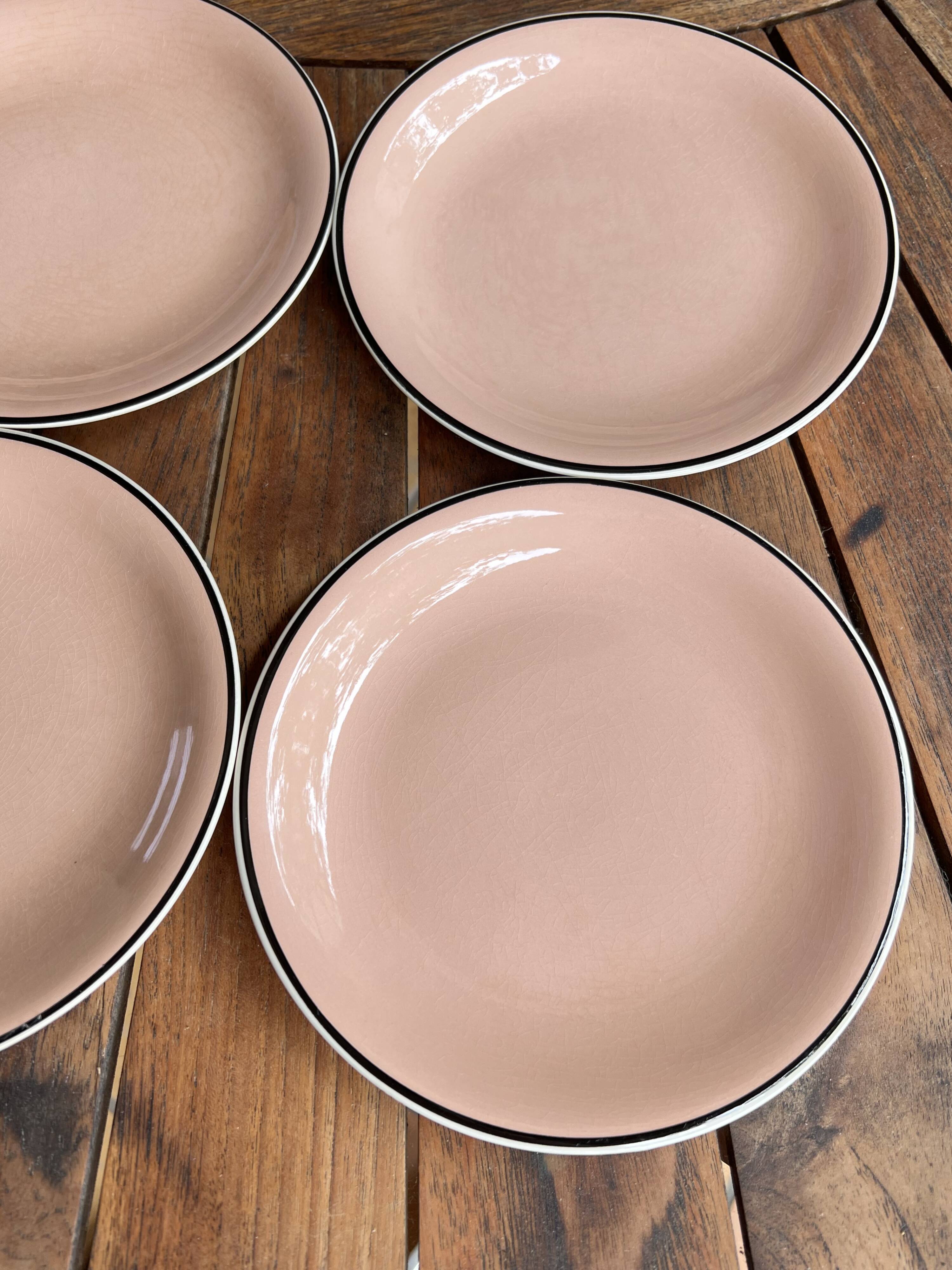 4 Villeroy & Boch vintage pink dessert plates