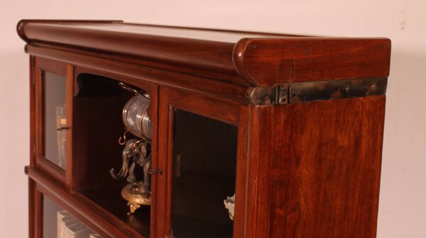 Bibliothèque Globe Wernicke En Acajou De 3 éléments Avec Petit Cabinet