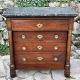 Small empire style mahogany chest of drawers