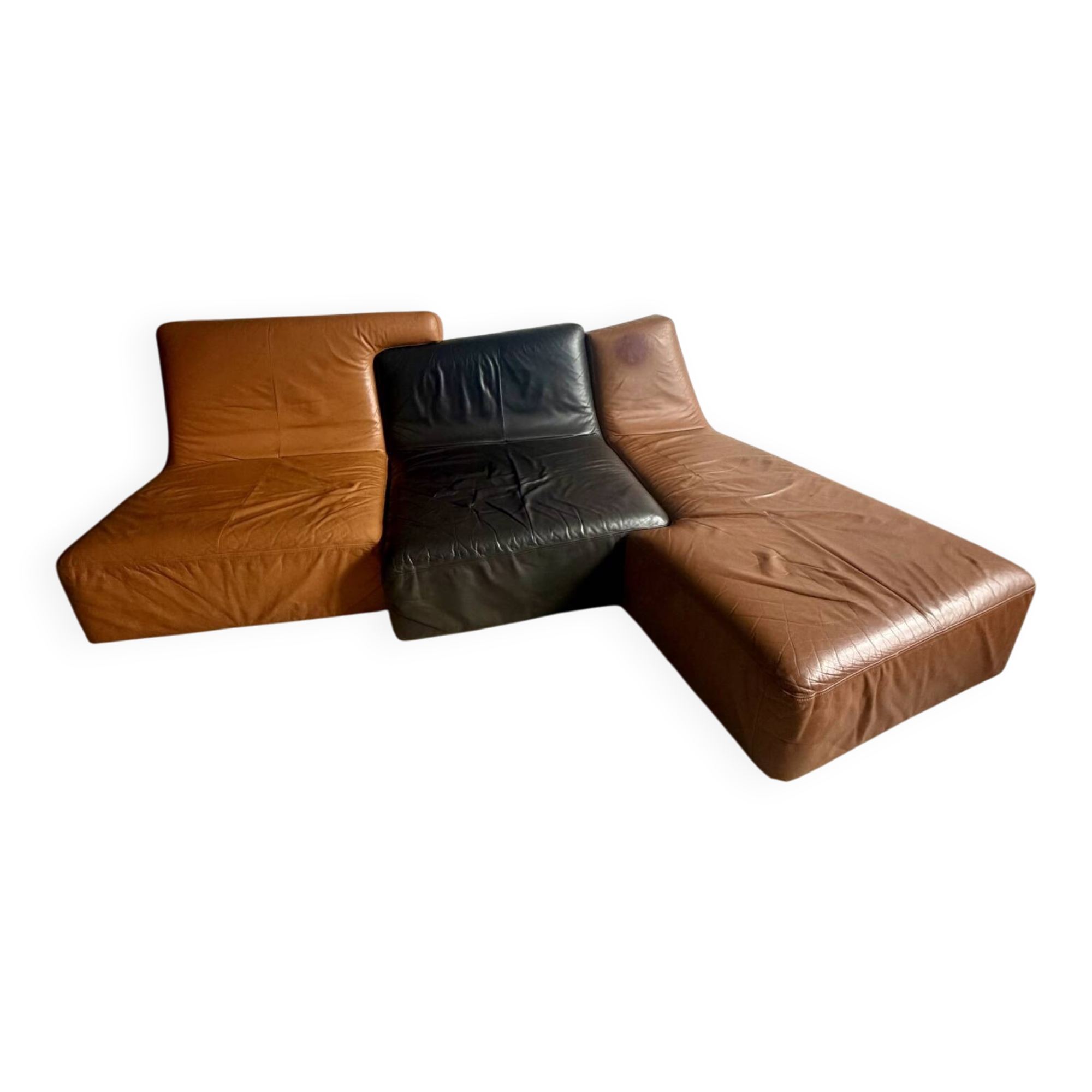 Canapé en cuir Ligne Roset Confluence par Philippe Nigro