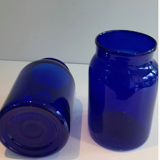 Pair of cobalt blue vases