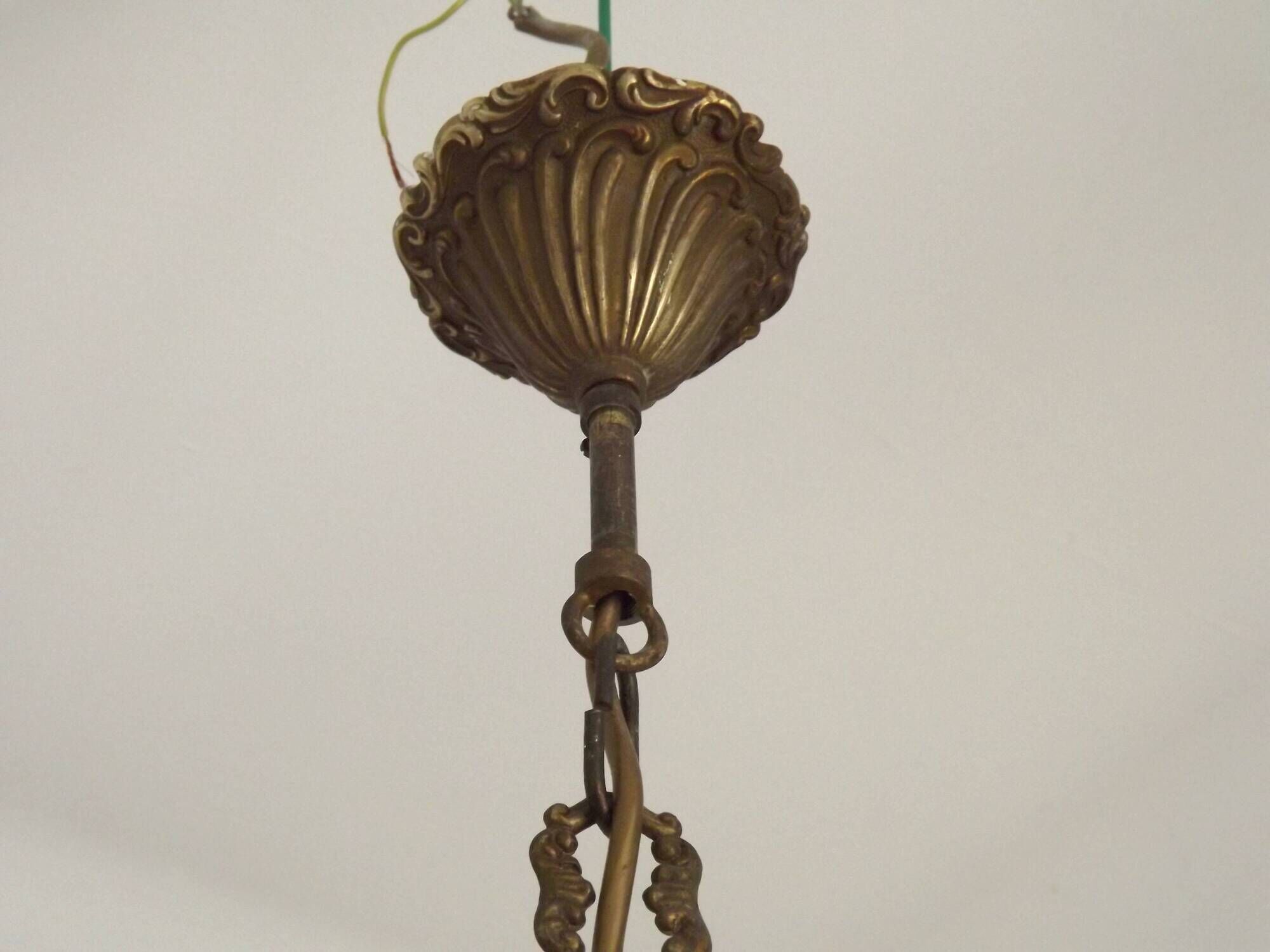 French Vintage Art Nouveau Bronze 5 Light Traditional Style Chandelier 5483
