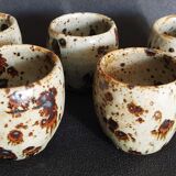 Set of 20th-century stoneware liqueur glasses
