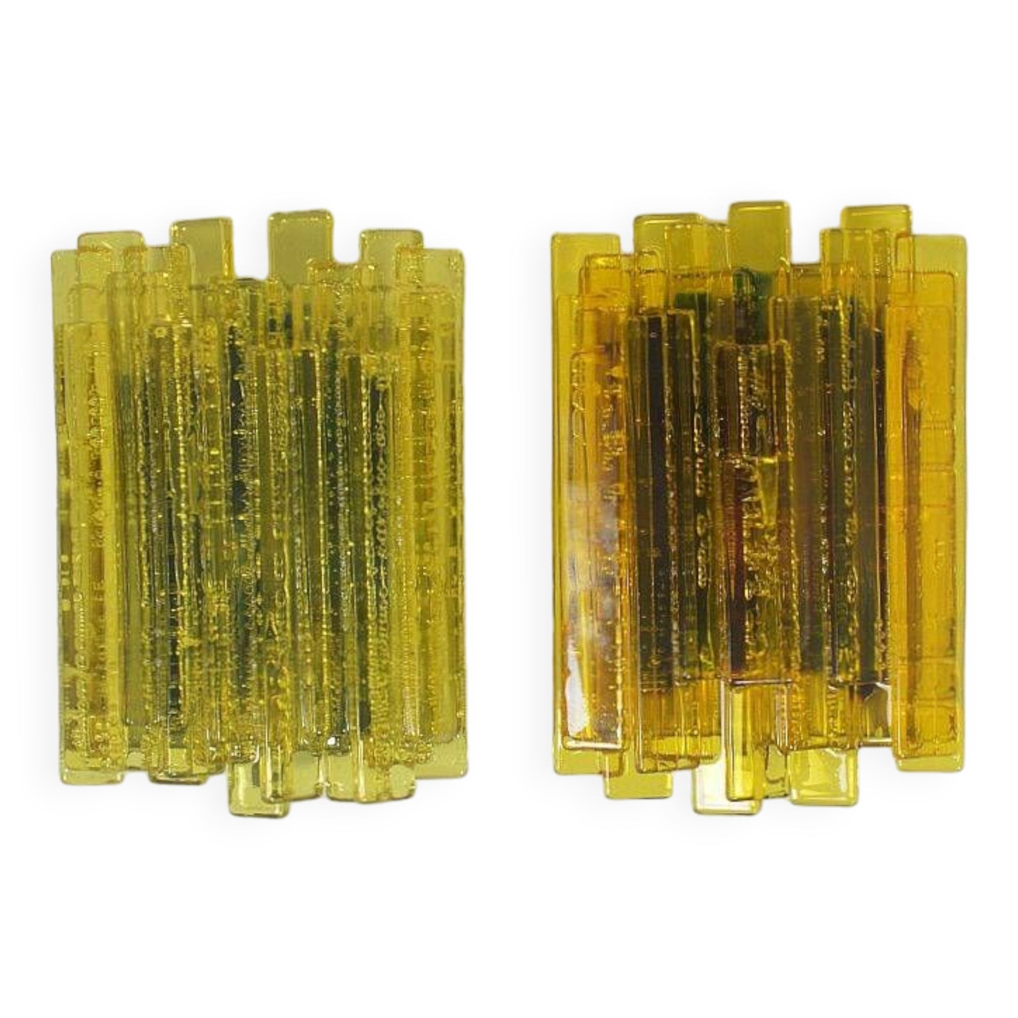 Set of Danish wall lamps Veega 1420 (yellow) by Claus Bolby for Cebo, 1960s