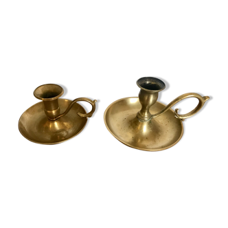 Pair of brass candlesticks