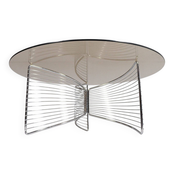 Table basse Space Age en fil de fer, Allemagne années 1970