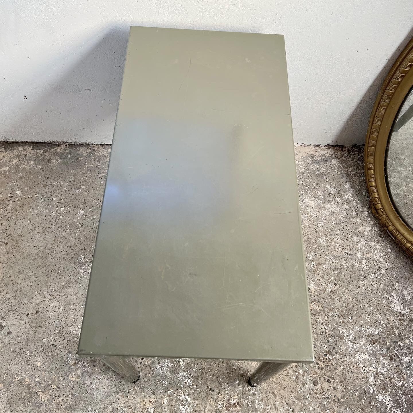 Vintage khaki metal desk