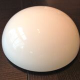 Half moon ceiling lamp in vintage white opaline 60/70s