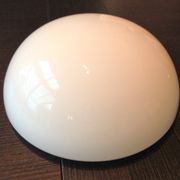 Half moon ceiling lamp in vintage white opaline 60/70s