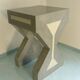 Pedestal / High side table in polished concrete – Unique artisan piece.