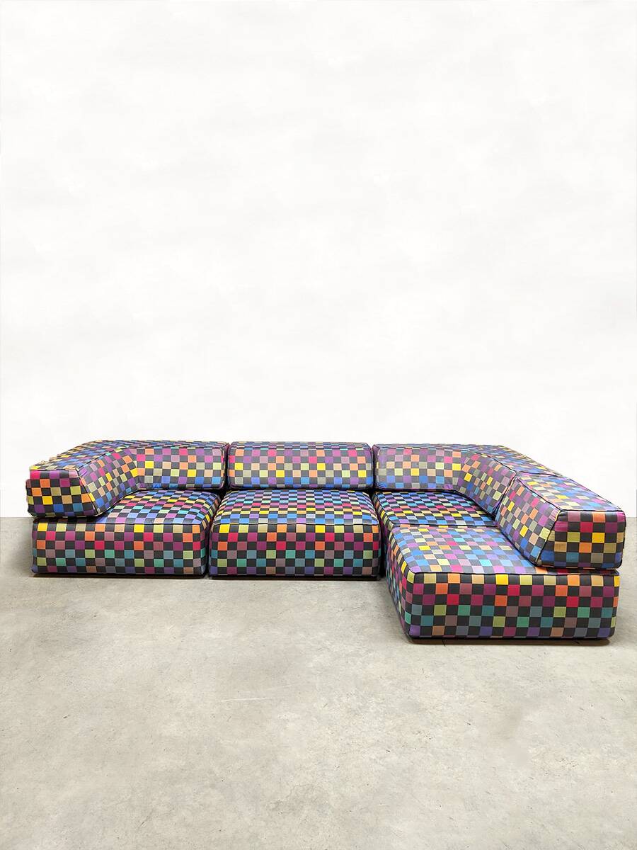 Vintage modular sofa Cor Trio Team Form AG 'Colored Check'