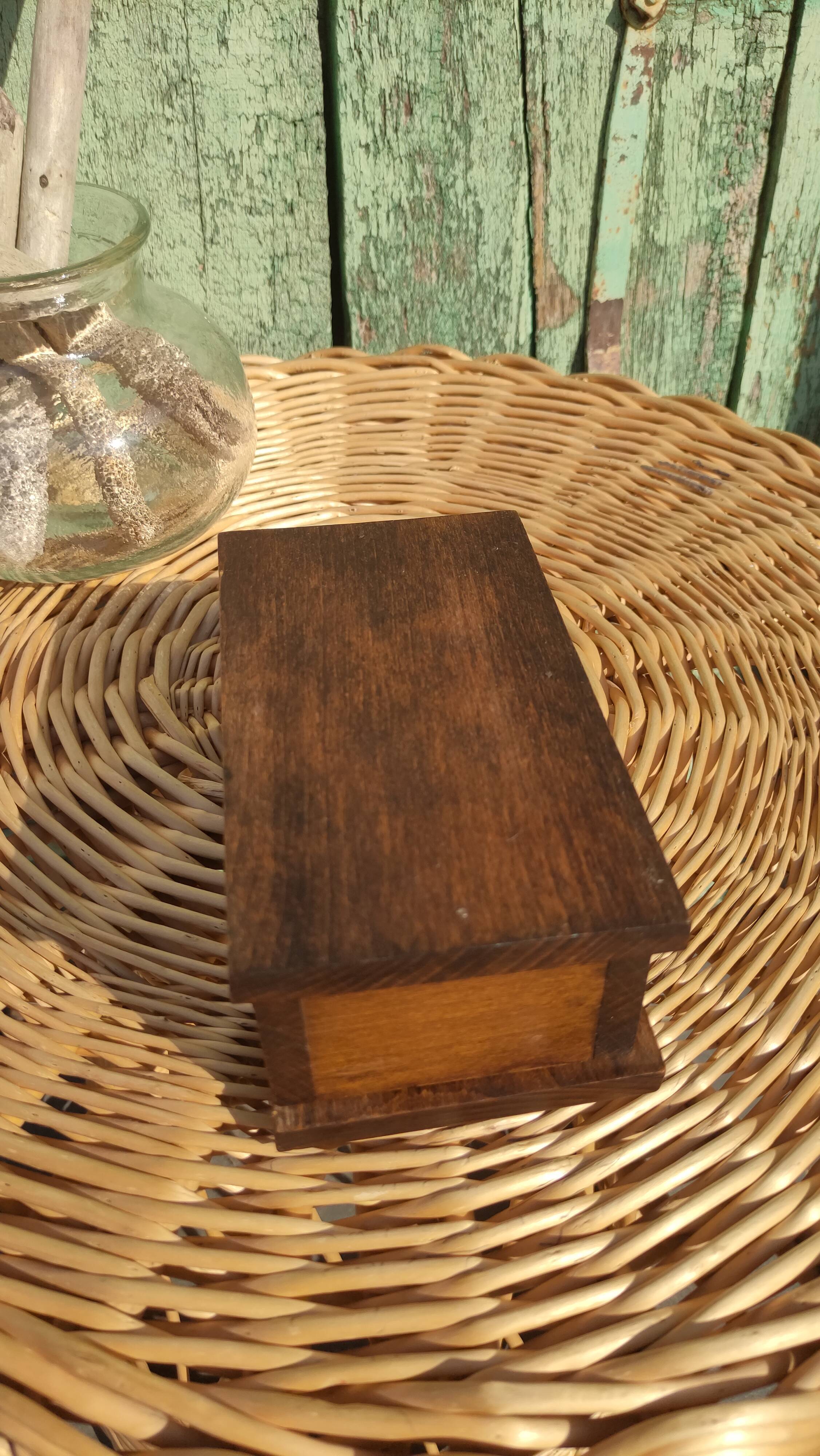 Vintage wooden and metal box