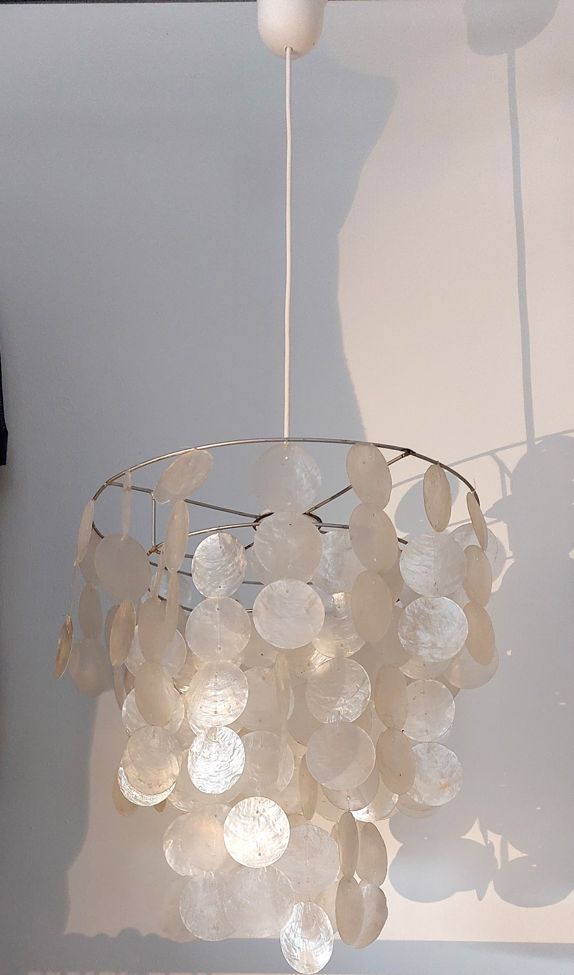 Mother-of-pearl pendant lamp 1970 vintage