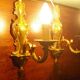 2 "Metra.F" gold-coloured metal flame wall appliques, steerable branch