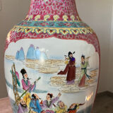 Vase amphora collection porcelain China calligraphy art nouveau deco