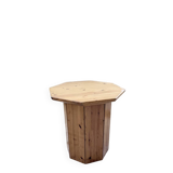 Hexagonal console table guéridon Regain pine 1970