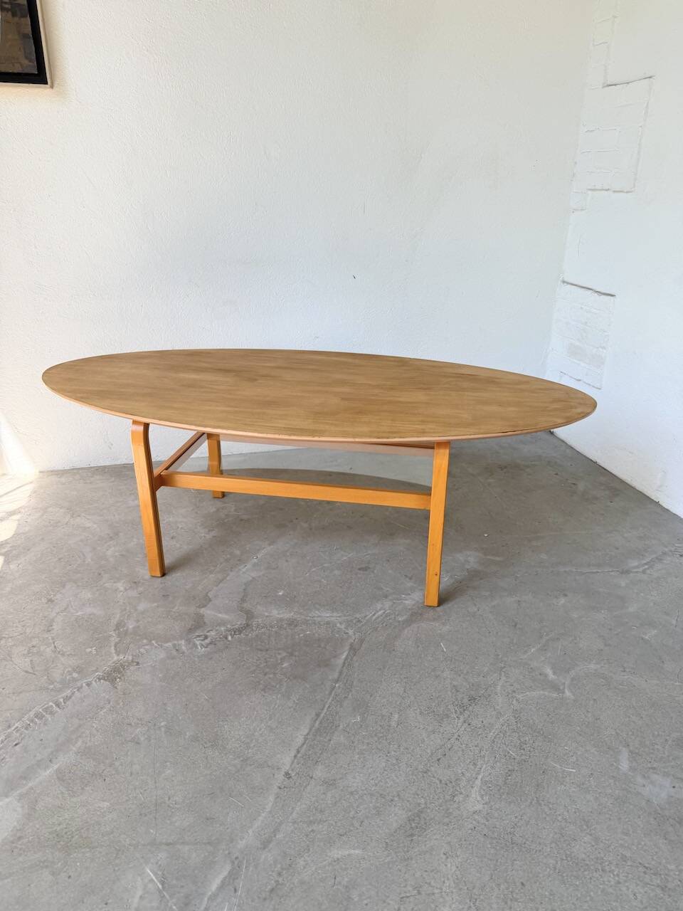 Oval coffee table beech 1980 Aalto Ikea