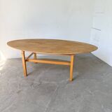Oval coffee table beech 1980 Aalto Ikea