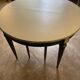 Louis XVI style extendable table in grey painted wood
