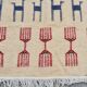 Tapis kilim beige à motifs multicolores fait main en pure laine