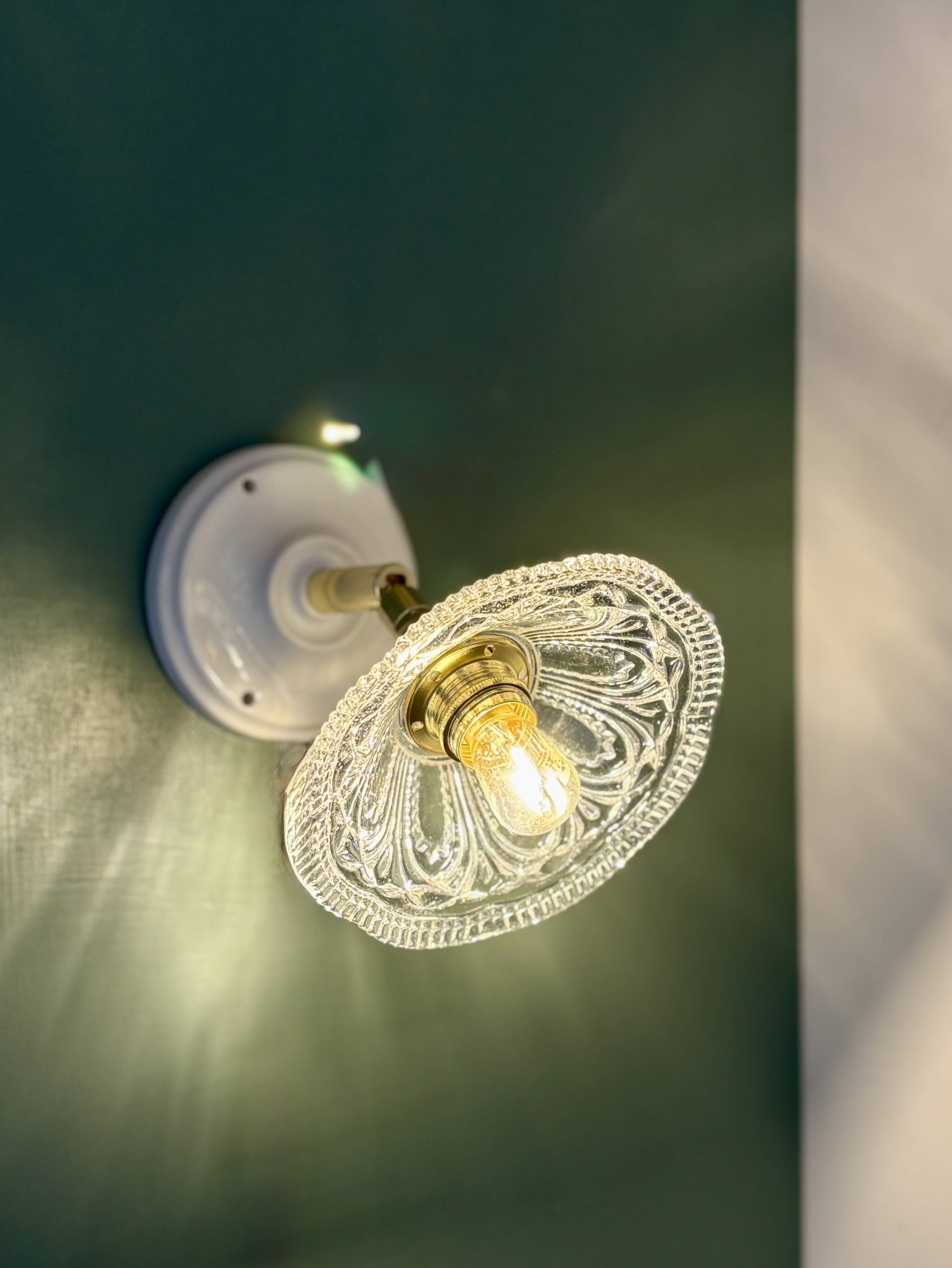Vintage glass cut lampshade - tableware collection