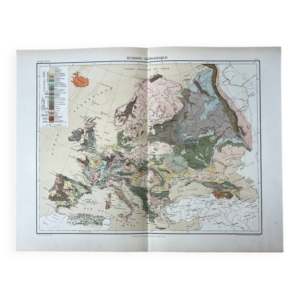 Carte originale d'Europe 37x48cm - 1888