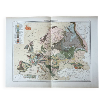 Carte originale d'Europe 37x48cm - 1888