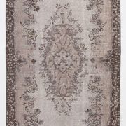 Brown floral turkish area rug, 208x115cm