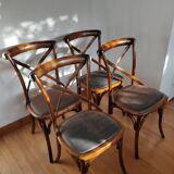 Set of 4 wooden bistro chairs