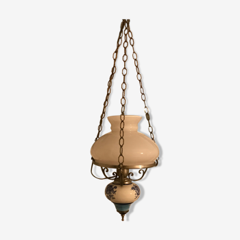 Hanging lamp faience and opaline