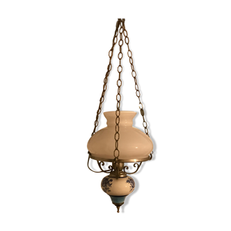 Hanging lamp faience and opaline