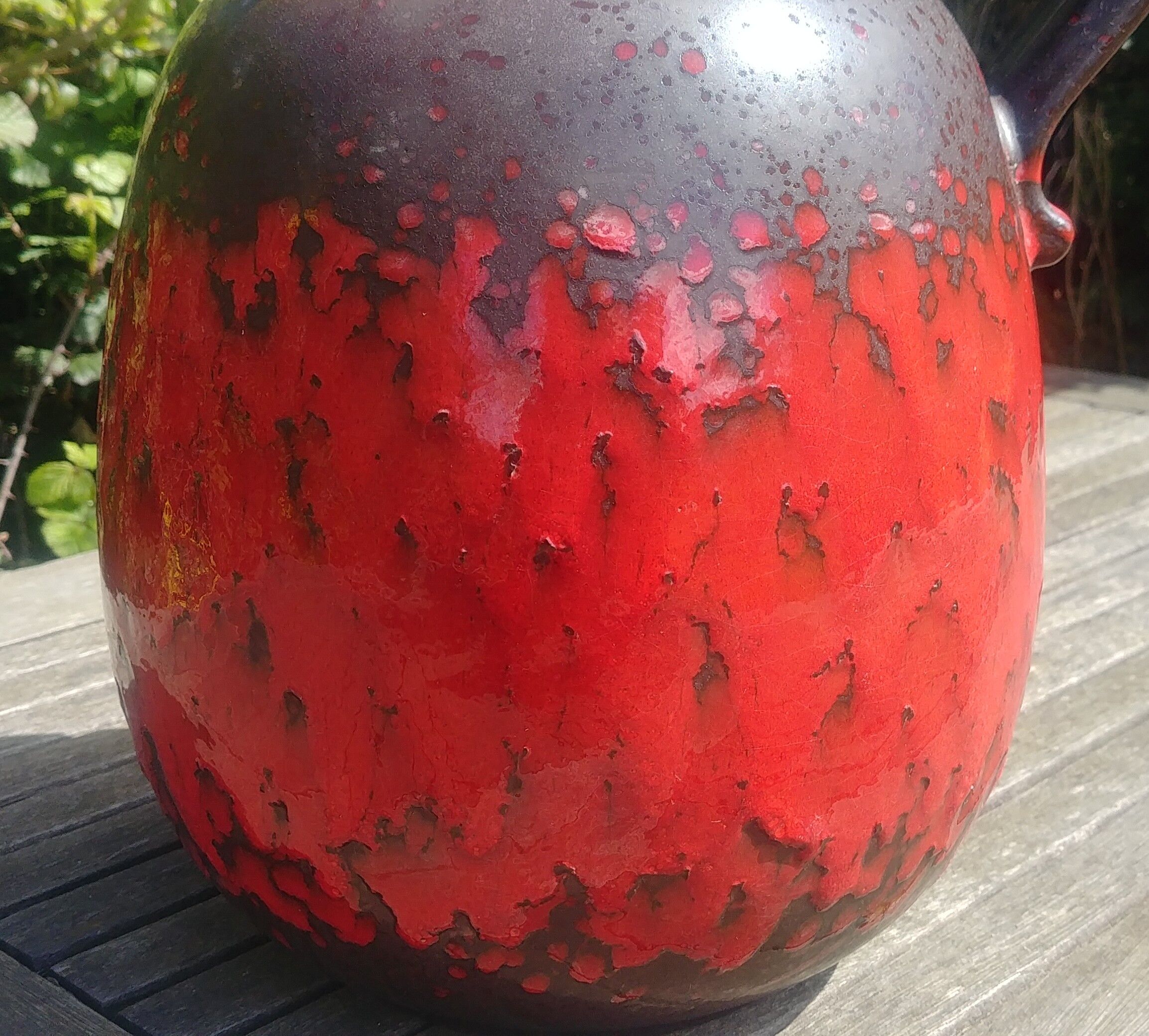 Fat Lava W.Germany 70s colors red brown chocolate vase